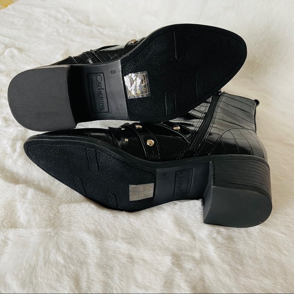 Catherine black python studs moto boots - Picture 4 of 12